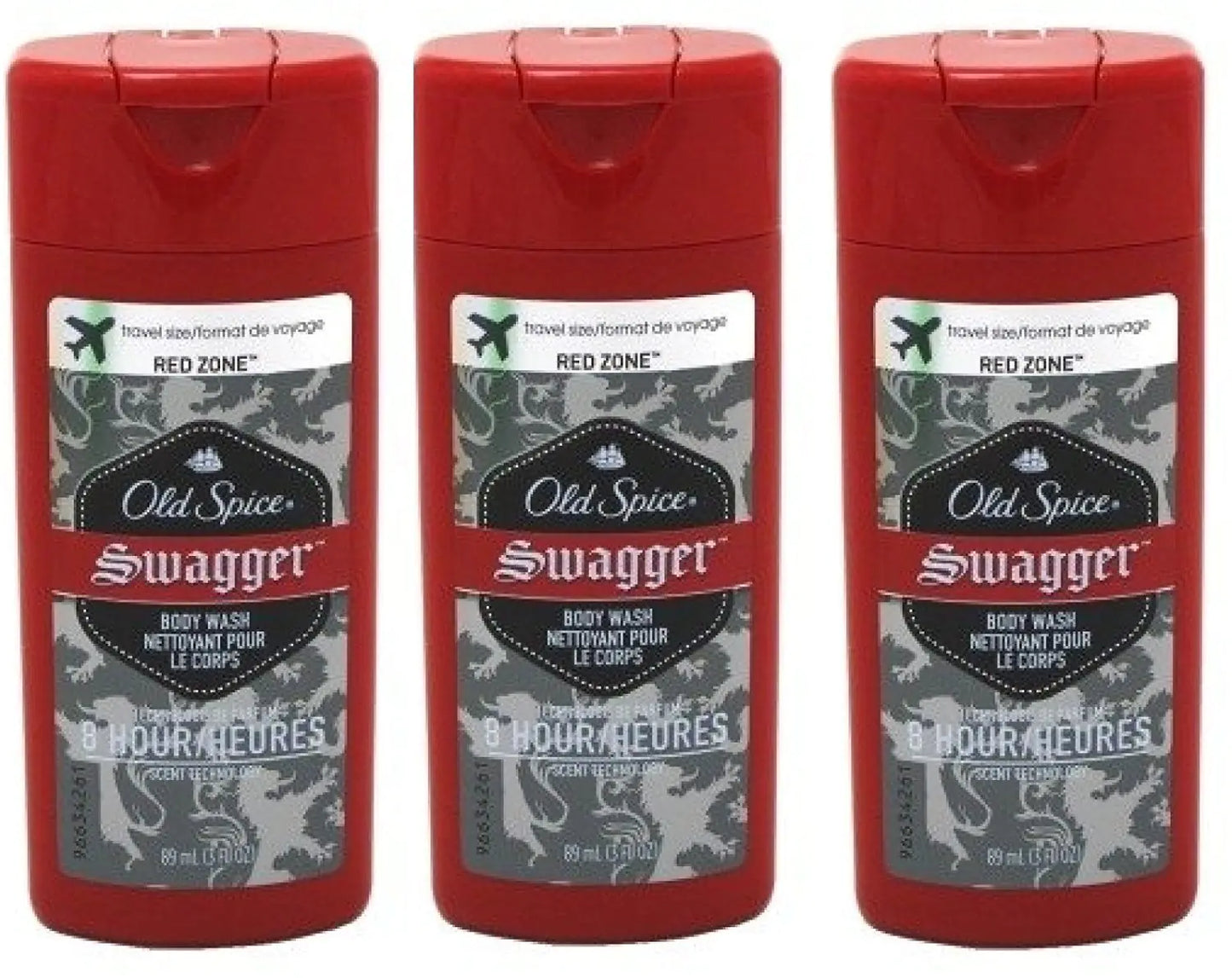 Old Spice Swagger Red Zone Body Wash Travel Size 3 Oz (Pack Of 3)