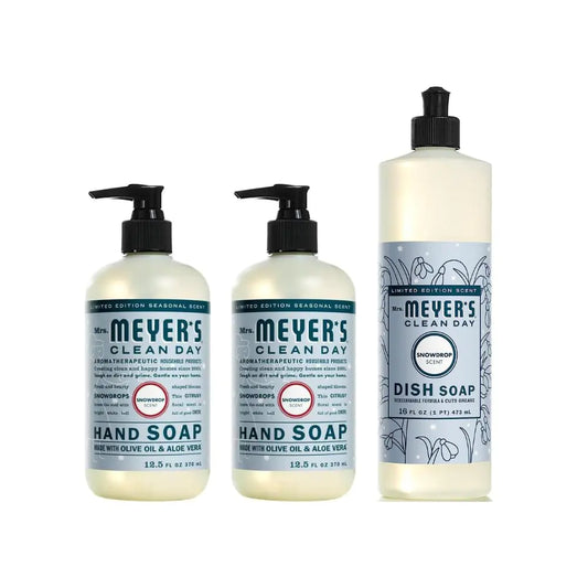 MRS. MEYERS CLEAN DAY Variety 2 Mrs. Meyers Liquid Hand Soap 12.5 OZ 1 Mrs. Meyers Liquid Dish Soap 16 FL OZ 1 CT (Snow Drop)